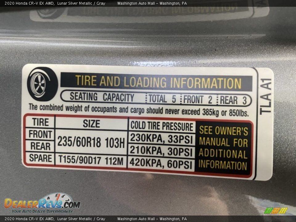 2020 Honda CR-V EX AWD Lunar Silver Metallic / Gray Photo #8