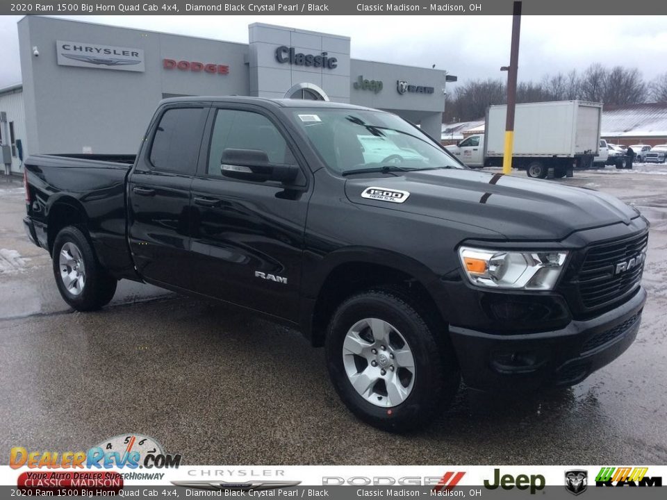 2020 Ram 1500 Big Horn Quad Cab 4x4 Diamond Black Crystal Pearl / Black Photo #1
