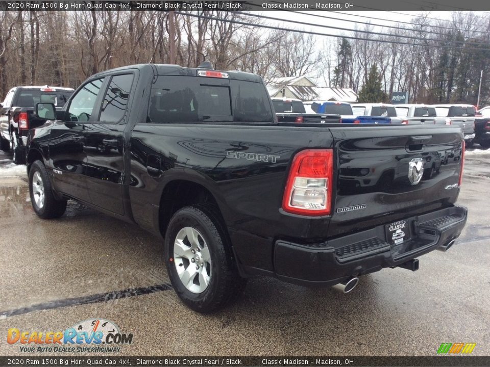 2020 Ram 1500 Big Horn Quad Cab 4x4 Diamond Black Crystal Pearl / Black Photo #7