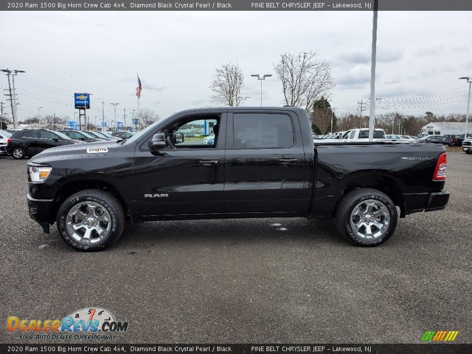 2020 Ram 1500 Big Horn Crew Cab 4x4 Diamond Black Crystal Pearl / Black Photo #3