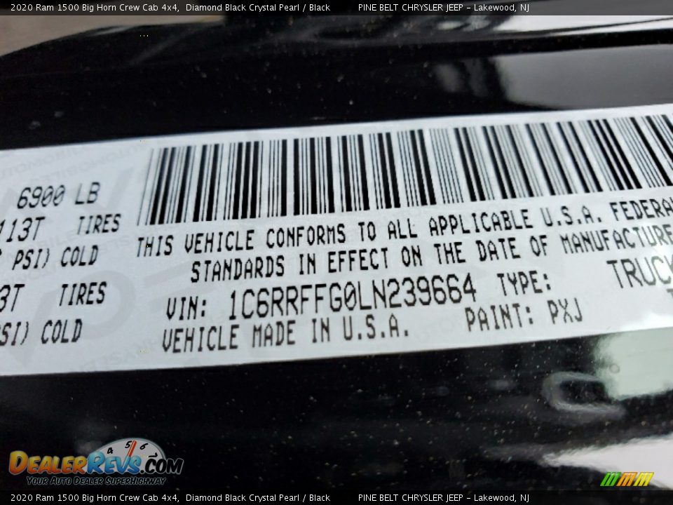 2020 Ram 1500 Big Horn Crew Cab 4x4 Diamond Black Crystal Pearl / Black Photo #9