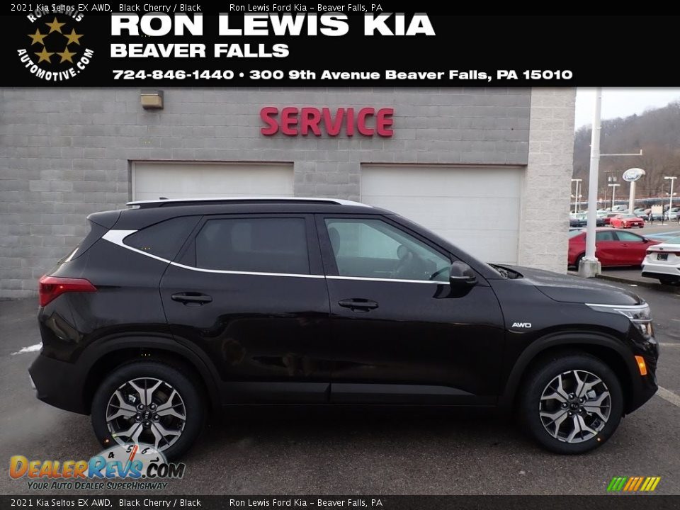 2021 Kia Seltos EX AWD Black Cherry / Black Photo #1