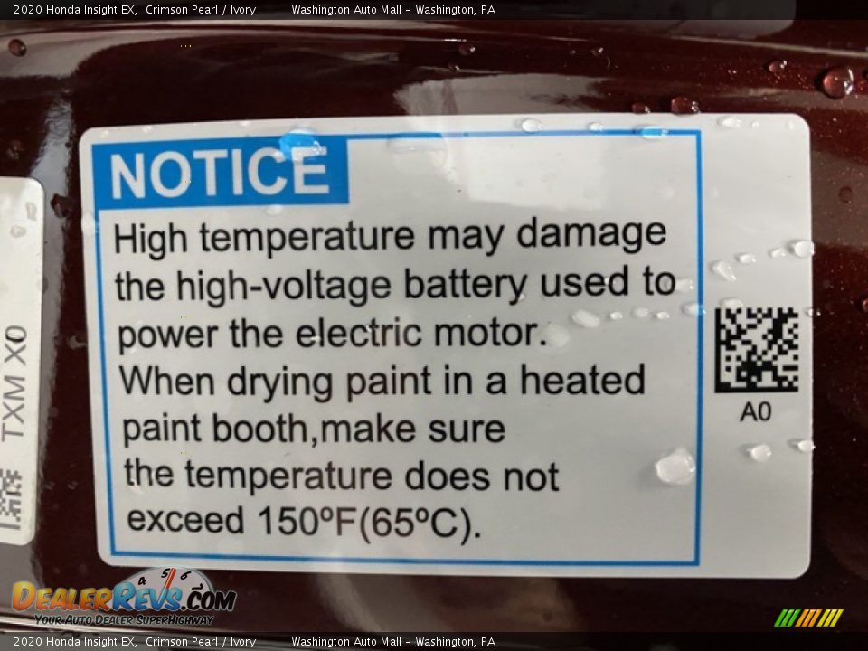 2020 Honda Insight EX Crimson Pearl / Ivory Photo #9