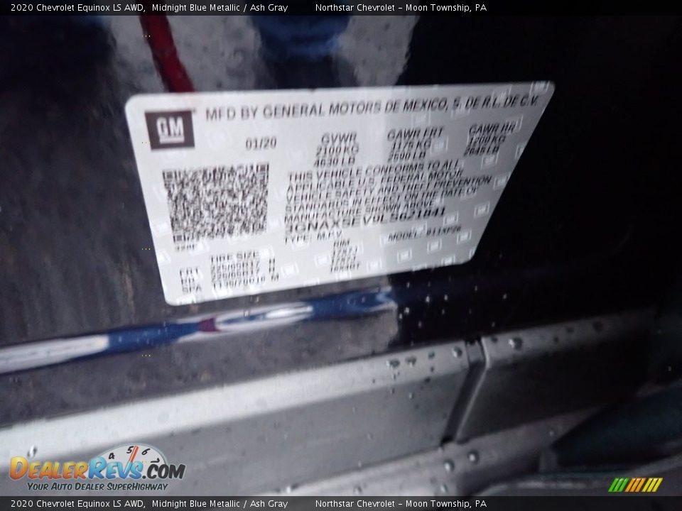 2020 Chevrolet Equinox LS AWD Midnight Blue Metallic / Ash Gray Photo #15