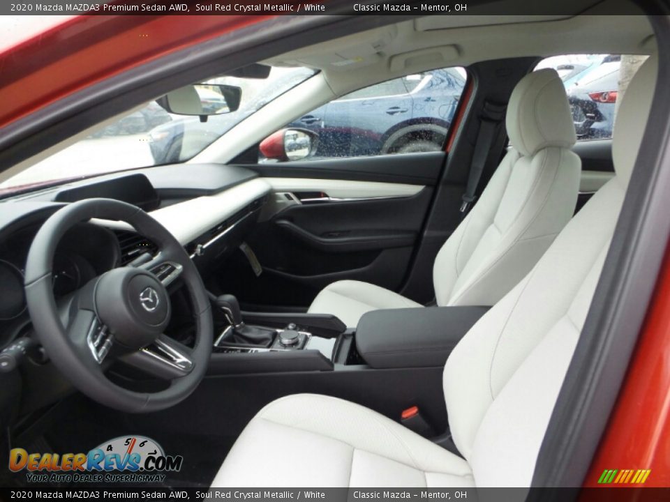 White Interior - 2020 Mazda MAZDA3 Premium Sedan AWD Photo #8