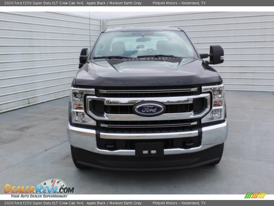 2020 Ford F250 Super Duty XLT Crew Cab 4x4 Agate Black / Medium Earth Gray Photo #3