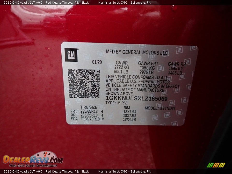 2020 GMC Acadia SLT AWD Red Quartz Tintcoat / Jet Black Photo #11
