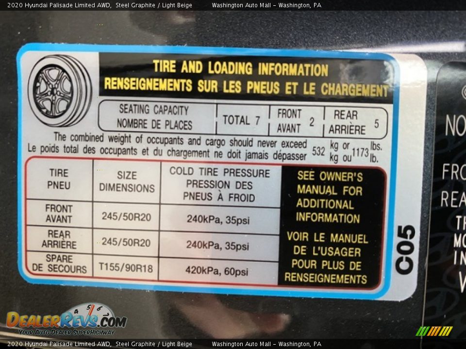 2020 Hyundai Palisade Limited AWD Steel Graphite / Light Beige Photo #8