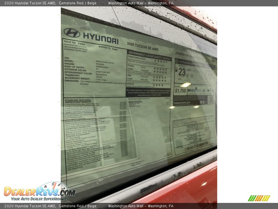 2020 Hyundai Tucson SE AWD Gemstone Red / Beige Photo #15