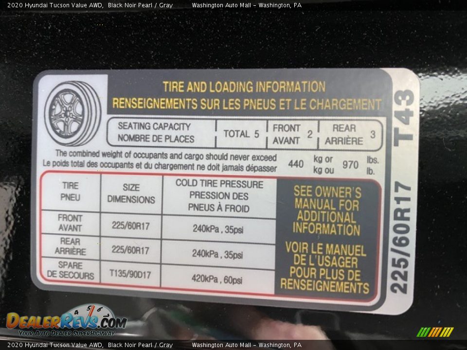 2020 Hyundai Tucson Value AWD Black Noir Pearl / Gray Photo #9