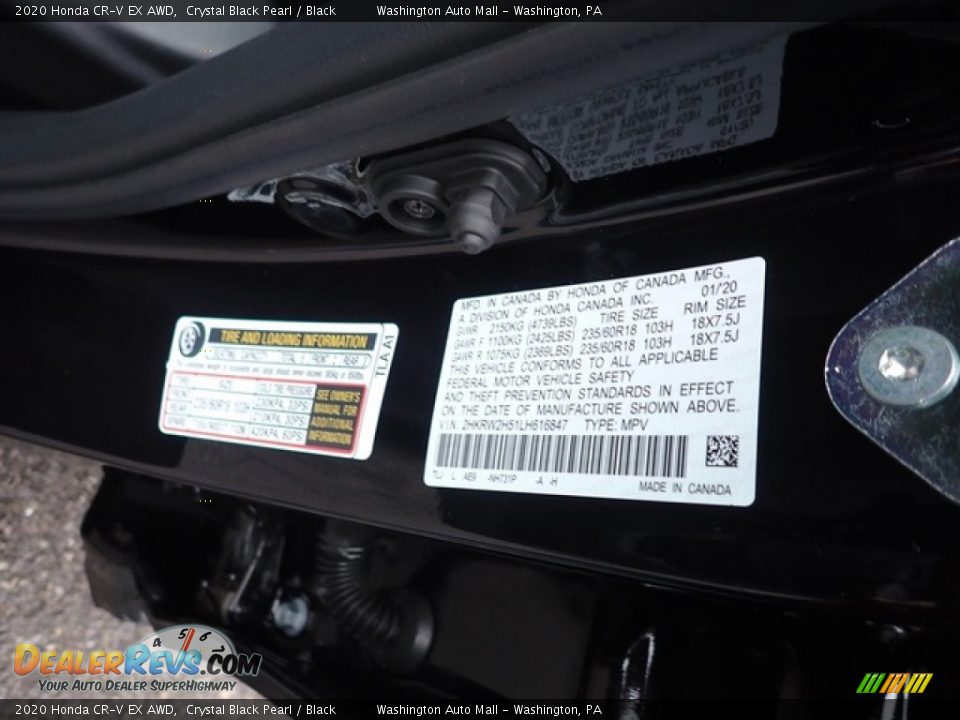 2020 Honda CR-V EX AWD Crystal Black Pearl / Black Photo #12