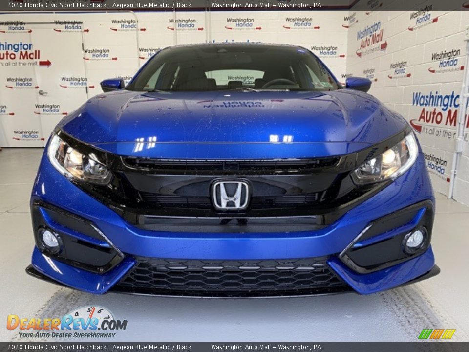 2020 Honda Civic Sport Hatchback Aegean Blue Metallic / Black Photo #3