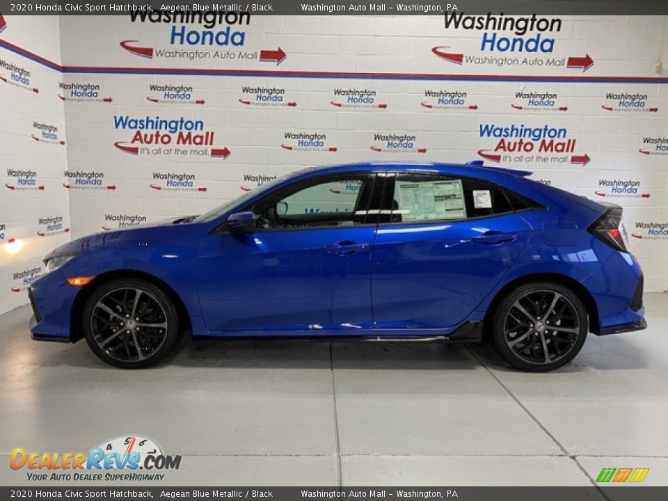 2020 Honda Civic Sport Hatchback Aegean Blue Metallic / Black Photo #5