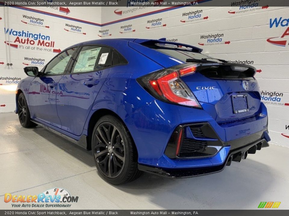 2020 Honda Civic Sport Hatchback Aegean Blue Metallic / Black Photo #6