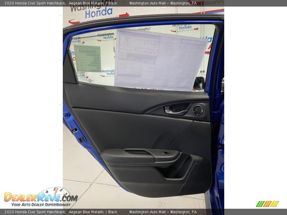 2020 Honda Civic Sport Hatchback Aegean Blue Metallic / Black Photo #16