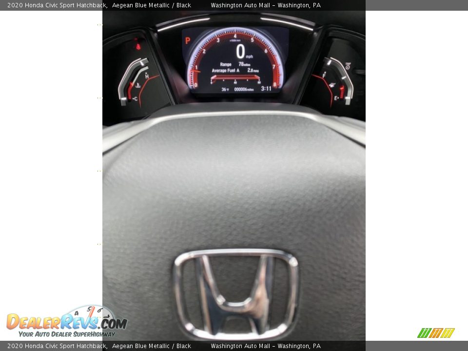 2020 Honda Civic Sport Hatchback Aegean Blue Metallic / Black Photo #26