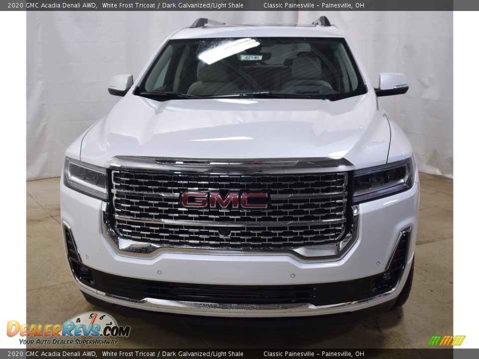 2020 GMC Acadia Denali AWD White Frost Tricoat / Dark Galvanized/Light Shale Photo #12