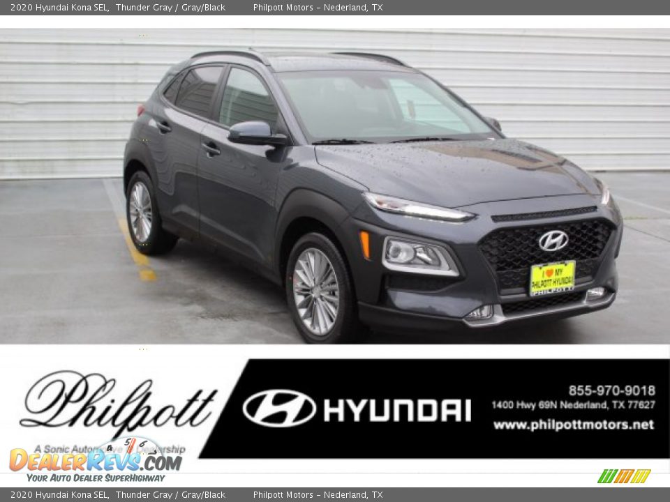 2020 Hyundai Kona SEL Thunder Gray / Gray/Black Photo #1