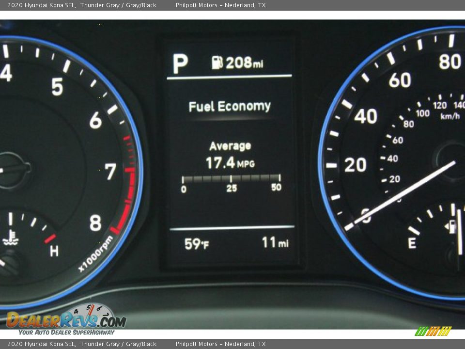 2020 Hyundai Kona SEL Thunder Gray / Gray/Black Photo #14