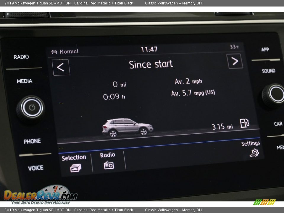 2019 Volkswagen Tiguan SE 4MOTION Cardinal Red Metallic / Titan Black Photo #15