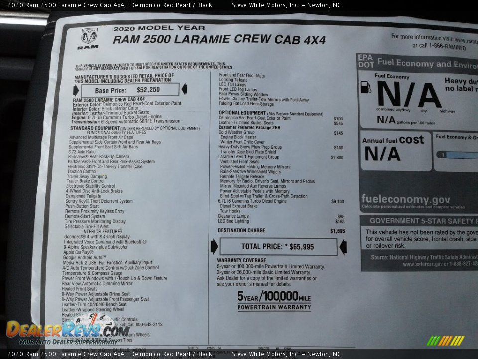 2020 Ram 2500 Laramie Crew Cab 4x4 Delmonico Red Pearl / Black Photo #33