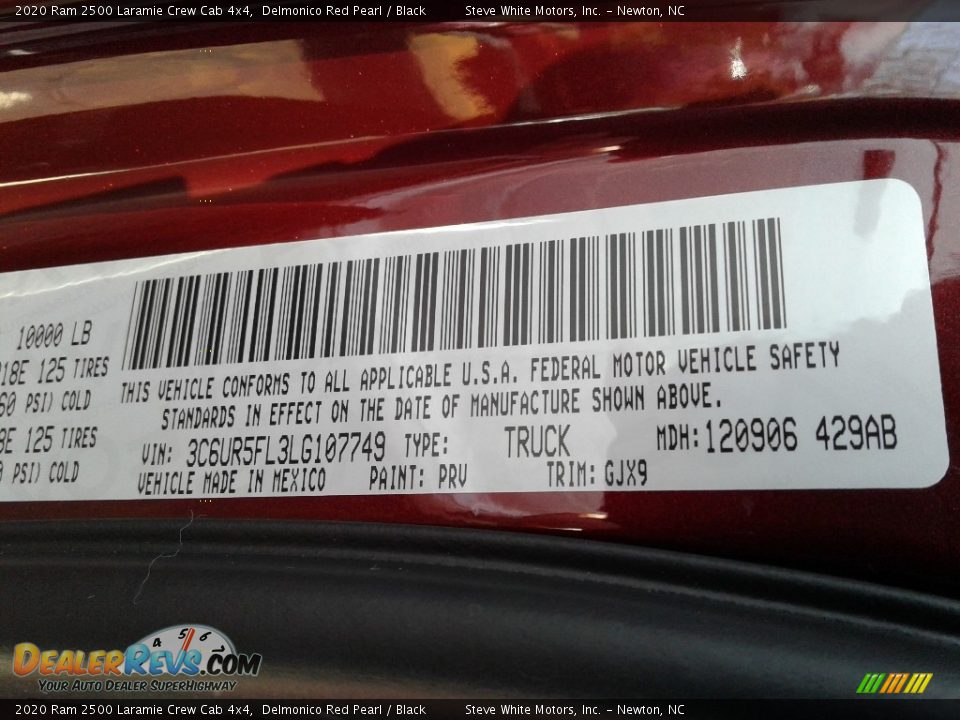2020 Ram 2500 Laramie Crew Cab 4x4 Delmonico Red Pearl / Black Photo #35