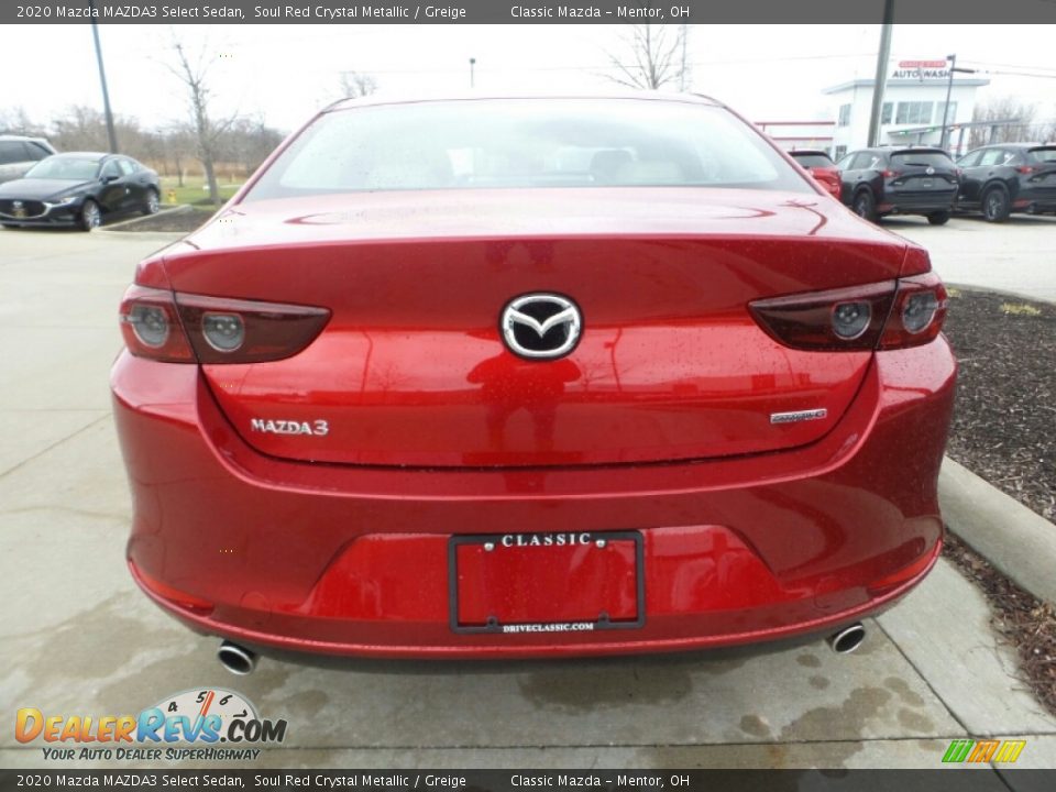 2020 Mazda MAZDA3 Select Sedan Soul Red Crystal Metallic / Greige Photo #6
