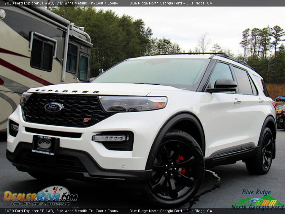 2020 Ford Explorer ST 4WD Star White Metallic Tri-Coat / Ebony Photo #1