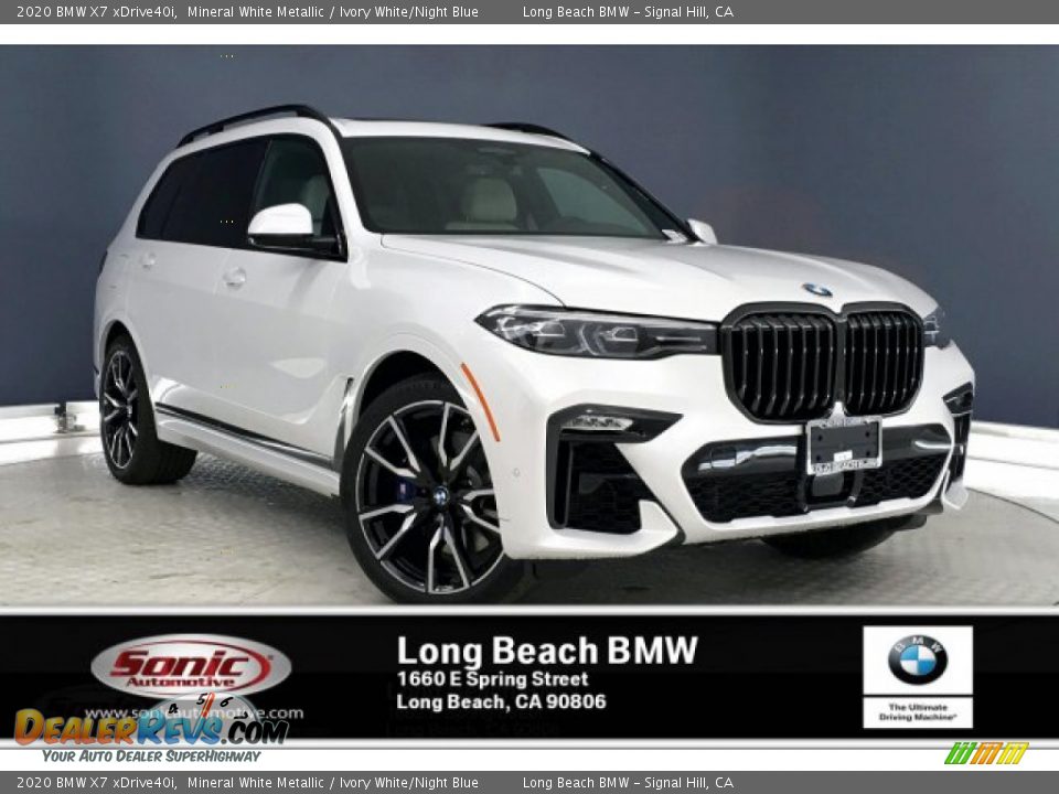 2020 BMW X7 xDrive40i Mineral White Metallic / Ivory White/Night Blue Photo #1