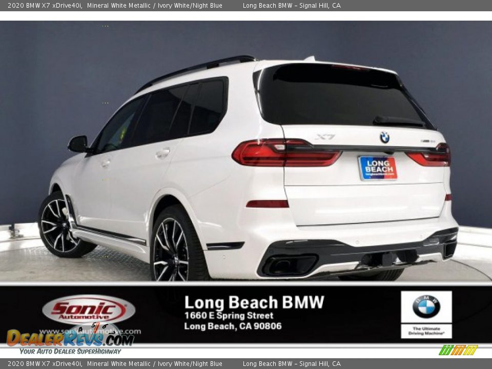 2020 BMW X7 xDrive40i Mineral White Metallic / Ivory White/Night Blue Photo #2