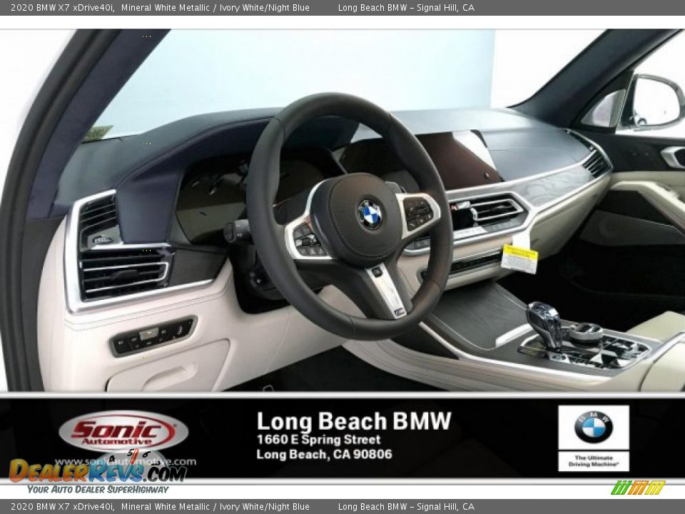 2020 BMW X7 xDrive40i Mineral White Metallic / Ivory White/Night Blue Photo #4