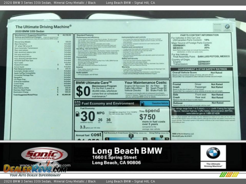 2020 BMW 3 Series 330i Sedan Mineral Grey Metallic / Black Photo #10