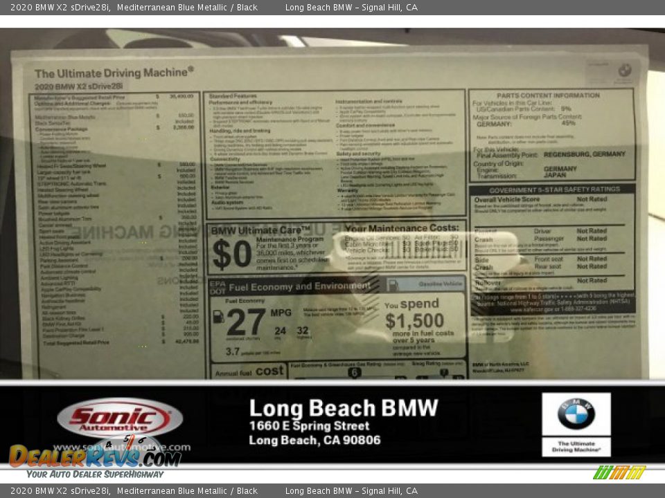 2020 BMW X2 sDrive28i Mediterranean Blue Metallic / Black Photo #10