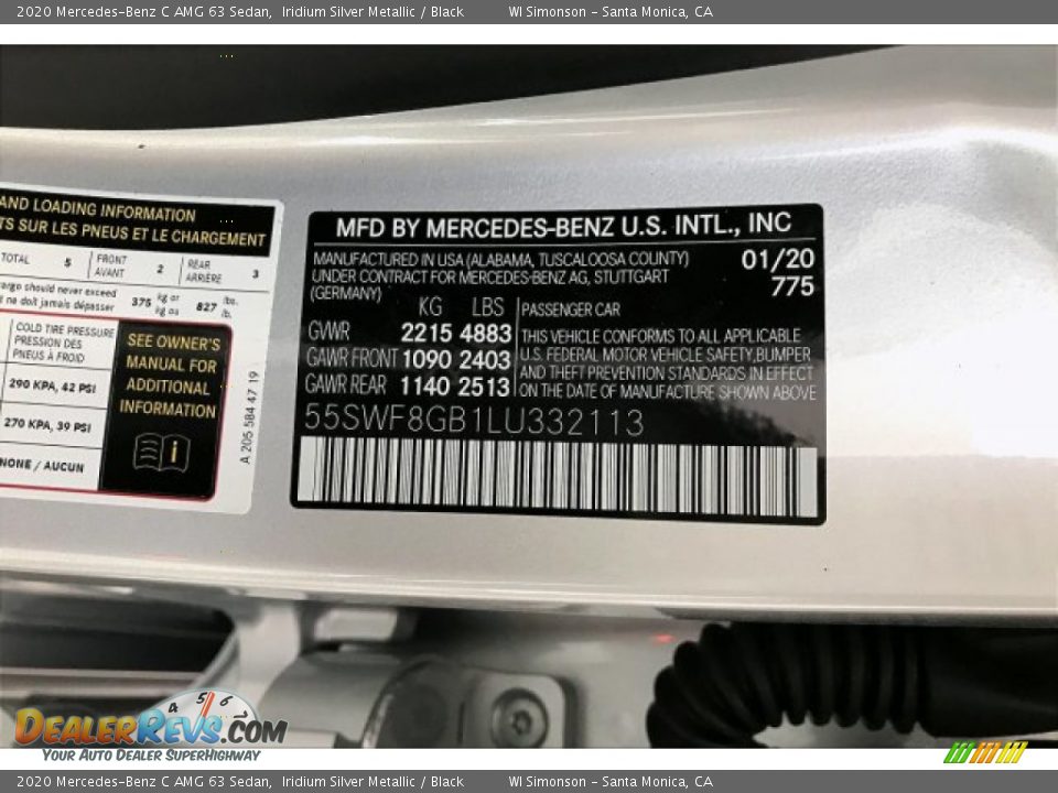 2020 Mercedes-Benz C AMG 63 Sedan Iridium Silver Metallic / Black Photo #24