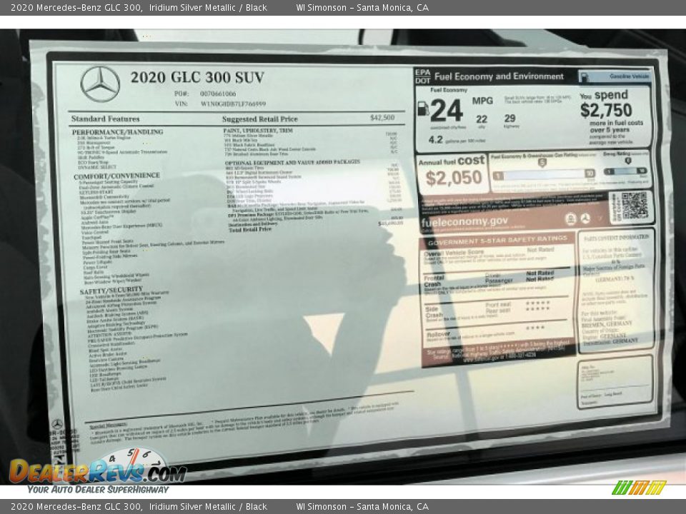 2020 Mercedes-Benz GLC 300 Iridium Silver Metallic / Black Photo #10