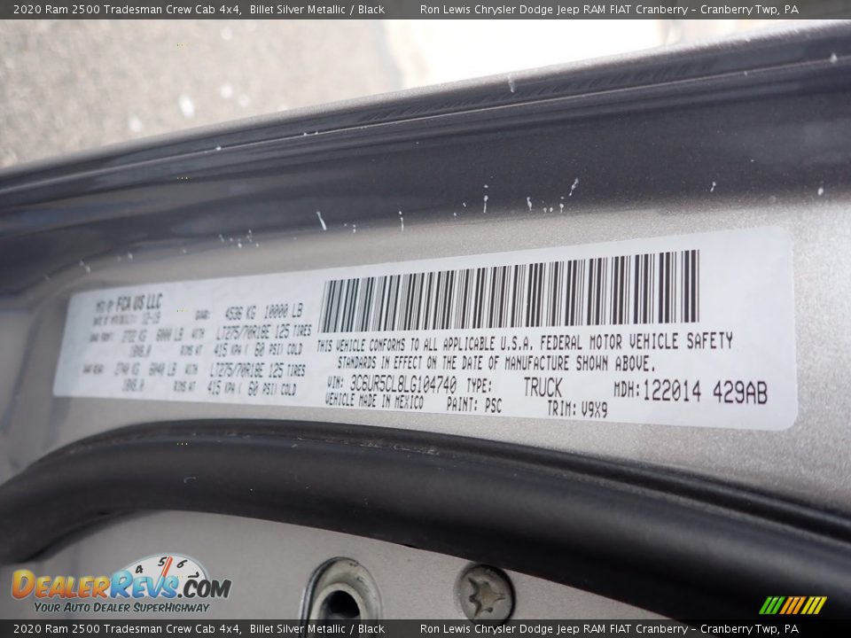 2020 Ram 2500 Tradesman Crew Cab 4x4 Billet Silver Metallic / Black Photo #14