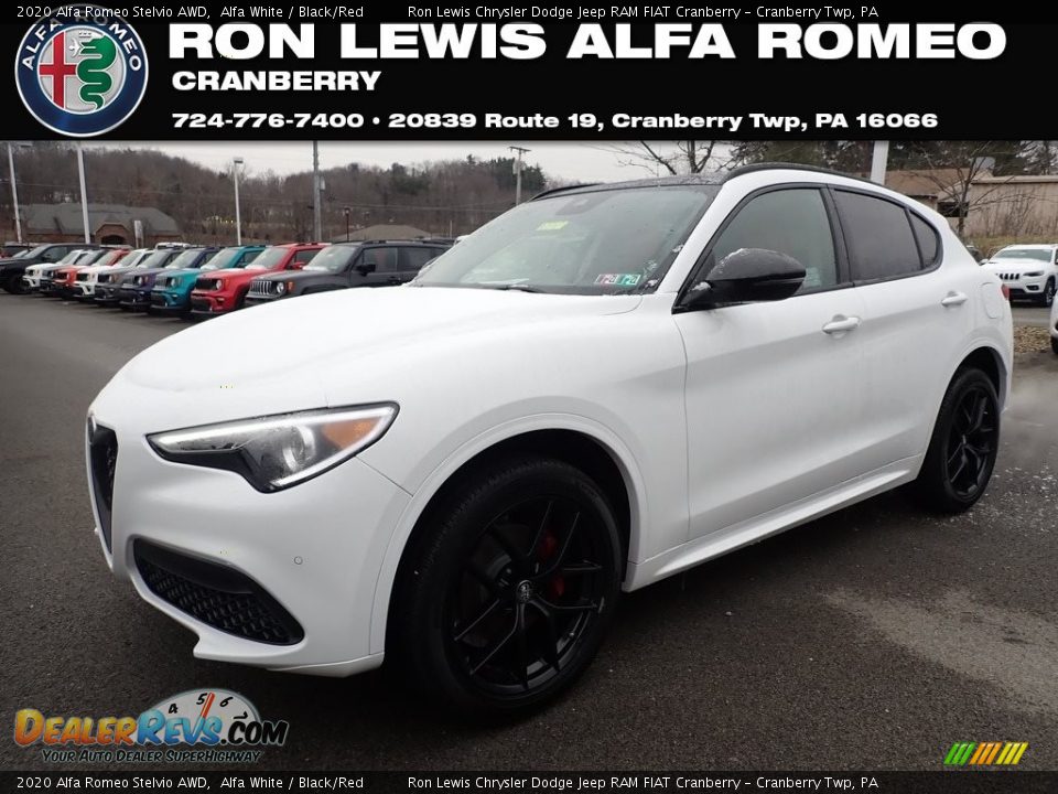 2020 Alfa Romeo Stelvio AWD Alfa White / Black/Red Photo #1