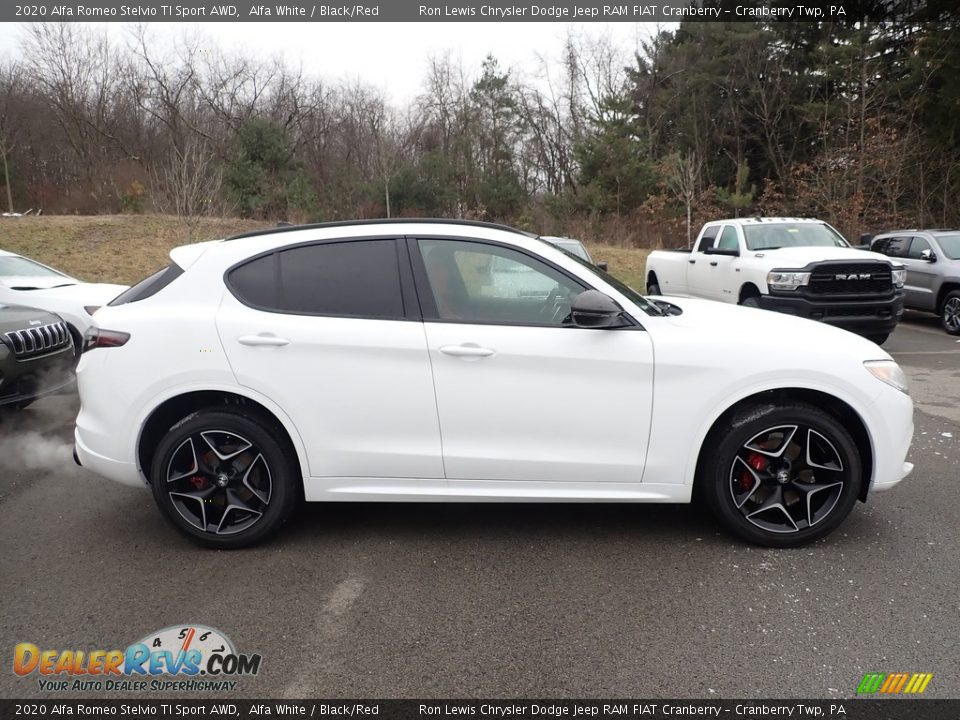 2020 Alfa Romeo Stelvio TI Sport AWD Alfa White / Black/Red Photo #7