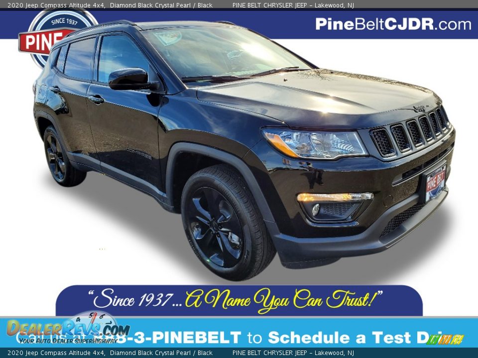 2020 Jeep Compass Altitude 4x4 Diamond Black Crystal Pearl / Black Photo #1