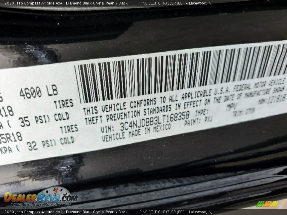 2020 Jeep Compass Altitude 4x4 Diamond Black Crystal Pearl / Black Photo #9