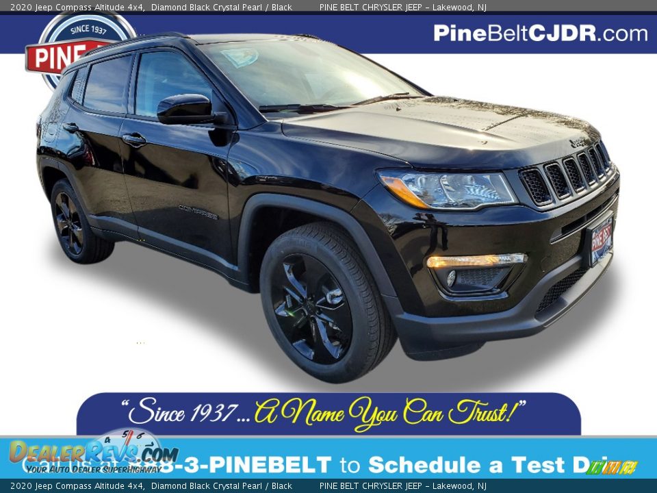 2020 Jeep Compass Altitude 4x4 Diamond Black Crystal Pearl / Black Photo #1