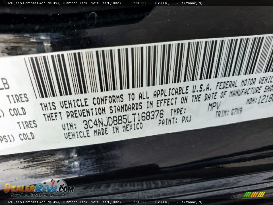 2020 Jeep Compass Altitude 4x4 Diamond Black Crystal Pearl / Black Photo #9