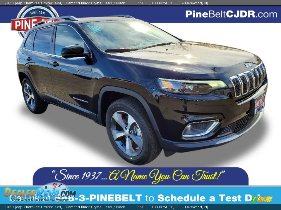 2020 Jeep Cherokee Limited 4x4 Diamond Black Crystal Pearl / Black Photo #1