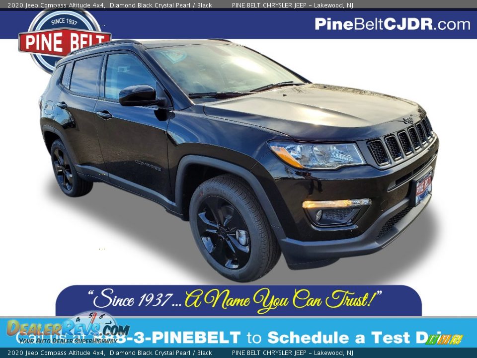 2020 Jeep Compass Altitude 4x4 Diamond Black Crystal Pearl / Black Photo #1