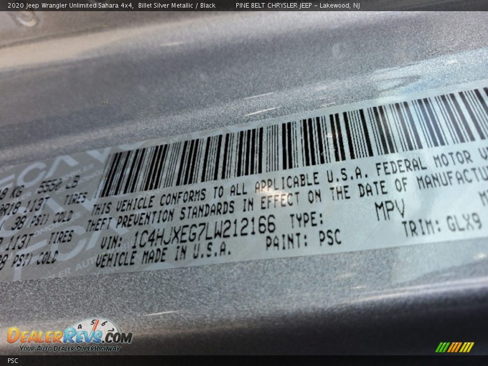 Jeep Color Code PSC Billet Silver Metallic