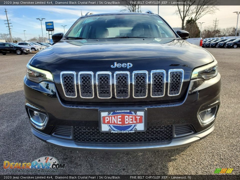 2020 Jeep Cherokee Limited 4x4 Diamond Black Crystal Pearl / Ski Gray/Black Photo #2