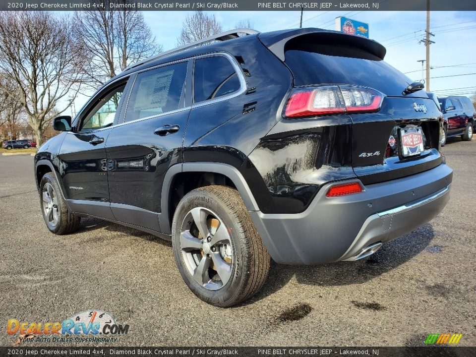 2020 Jeep Cherokee Limited 4x4 Diamond Black Crystal Pearl / Ski Gray/Black Photo #4