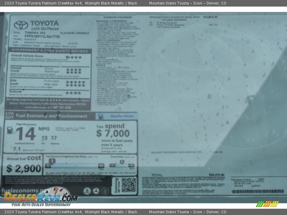 2020 Toyota Tundra Platinum CrewMax 4x4 Midnight Black Metallic / Black Photo #11