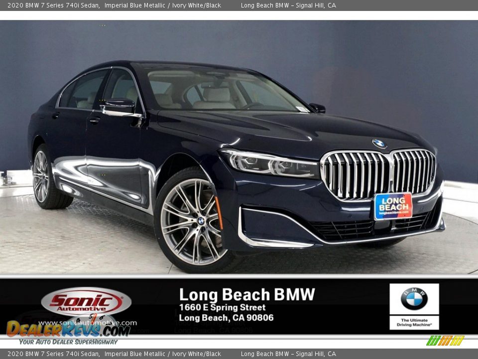 2020 BMW 7 Series 740i Sedan Imperial Blue Metallic / Ivory White/Black Photo #1