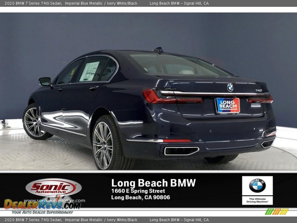 2020 BMW 7 Series 740i Sedan Imperial Blue Metallic / Ivory White/Black Photo #2